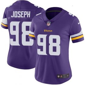 Wholesale Cheap Nike Vikings #98 Linval Joseph Purple Team Color Women\'s Stitched NFL Vapor Untouchable Limited Jersey