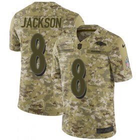 Wholesale Cheap Nike Ravens #8 Lamar Jackson Camo Men\'s Stitched NFL Limited 2018 Salute To Service Jersey