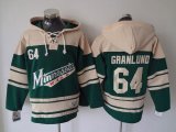 Wholesale Cheap Wild #64 Mikael Granlund Green Sawyer Hooded Sweatshirt Stitched NHL Jersey