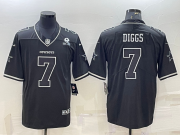 Wholesale Cheap Men's Dallas Cowboys #7 Trevon Diggs Black With 1960 Patch Limited Stitched Football Jersey