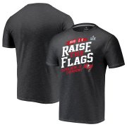 Wholesale Cheap Men's Tampa Bay Buccaneers Fanatics Branded Charcoal 2 Time Super Bowl Champions Hometown Raise the Flags Space Dye T-Shirt