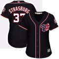 Wholesale Cheap Nationals #37 Stephen Strasburg Navy Blue Alternate Women's Stitched MLB Jersey