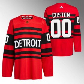 Wholesale Cheap Men\'s Detroit Red Wings Custom Red 2022-23 Reverse Retro Stitched Jersey