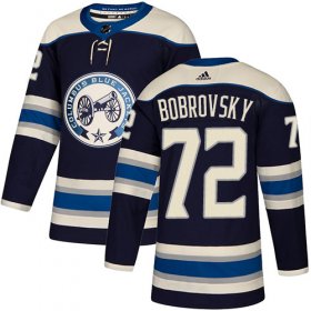 Wholesale Cheap Adidas Blue Jackets #72 Sergei Bobrovsky Navy Alternate Authentic Stitched NHL Jersey