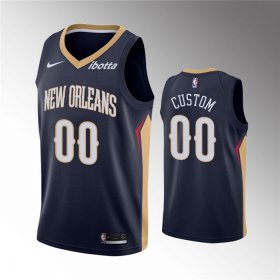 Wholesale Cheap Men\'s New Orleans Pelicans Active Player Custom Navy Icon Edition Stitched Jersey