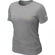 Wholesale Cheap Women's Nike New Orleans Saints Chest Embroidered Logo T-Shirt Grey