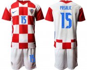Wholesale Cheap Men 2020-2021 European Cup Croatia home red 15 Nike Soccer Jersey