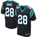 Wholesale Cheap Nike Panthers #28 Mike Davis Black Team Color Men's Stitched NFL Vapor Untouchable Elite Jersey