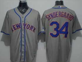 Wholesale Cheap Mets #34 Noah Syndergaard Grey New Cool Base Stitched MLB Jersey