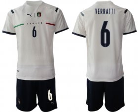 Wholesale Cheap Men 2020-2021 European Cup Italy away white 6 Soccer Jersey