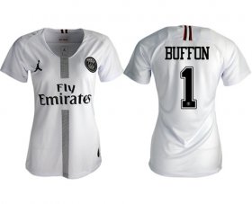 Wholesale Cheap Women\'s Jordan Paris Saint-Germain #1 Buffon Away Soccer Club Jersey