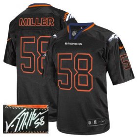 Wholesale Cheap Nike Broncos #58 Von Miller Lights Out Black Men\'s Stitched NFL Elite Autographed Jersey