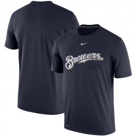 Wholesale Cheap Milwaukee Brewers Nike Batting Practice Team Logo Legend Performance T-Shirt Navy