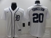 Wholesale Cheap Men's Detroit Tigers #20 Spencer Torkelson White Stitched Cool Base Nike Jersey