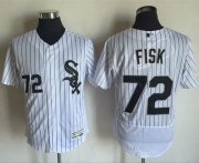 Wholesale Cheap White Sox #72 Carlton Fisk White(Black Strip) Flexbase Authentic Collection Stitched MLB Jersey