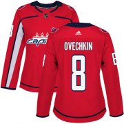 Wholesale Cheap Adidas Capitals #8 Alex Ovechkin Red Home Authentic Women's Stitched NHL Jersey