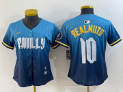 Cheap Women's Philadelphia Phillies #10 JT Realmuto Blue 2024 City Connect Limited Stitched Jersey