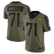 Wholesale Cheap Men's Jacksonville Jaguars #71 Tony Boselli Nike Olive 2021 Salute To Service Retired Player Limited Jersey