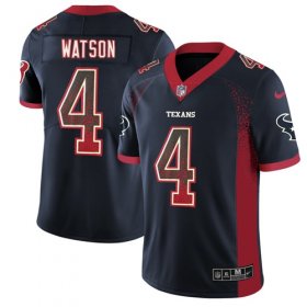 Wholesale Cheap Nike Texans #4 Deshaun Watson Navy Blue Team Color Men\'s Stitched NFL Limited Rush Drift Fashion Jersey