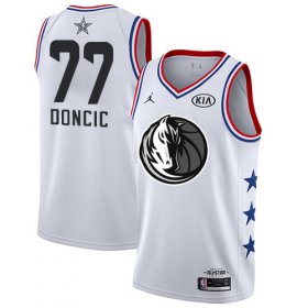 Wholesale Cheap Mavericks #77 Luka Doncic White Basketball Jordan Swingman 2019 All-Star Game Jersey