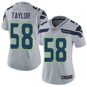 Wholesale Cheap Nike Seahawks #58 Darrell Taylor Grey Alternate Women\'s Stitched NFL Vapor Untouchable Limited Jersey