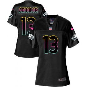 Wholesale Cheap Nike Eagles #13 Nelson Agholor Black Women\'s NFL Fashion Game Jersey