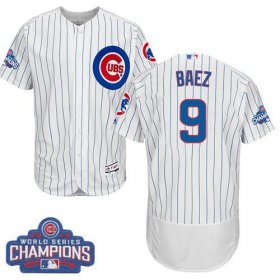 Wholesale Cheap Cubs #9 Javier Baez White Flexbase Authentic Collection 2016 World Series Champions Stitched MLB Jersey