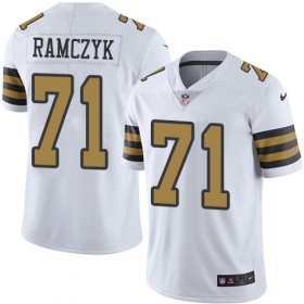 Wholesale Cheap Nike Saints #71 Ryan Ramczyk White Men\'s Stitched NFL Limited Rush Jersey