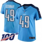Wholesale Cheap Nike Titans #49 Nick Dzubnar Light Blue Women's Stitched NFL Limited Rush 100th Season Jersey