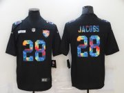 Wholesale Cheap Men's Las Vegas Raiders #28 Josh Jacobs Multi-Color Black 2020 NFL Crucial Catch Vapor Untouchable Nike Limited Jersey