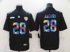 Wholesale Cheap Men\'s Las Vegas Raiders #28 Josh Jacobs Multi-Color Black 2020 NFL Crucial Catch Vapor Untouchable Nike Limited Jersey