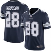 Wholesale Cheap Nike Cowboys #28 Darren Woodson Navy Blue Team Color Men's Stitched NFL Vapor Untouchable Limited Jersey