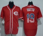 Wholesale Cheap Reds #19 Joey Votto Red USA Flag Fashion Stitched MLB Jersey