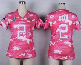 Wholesale Cheap Nike Falcons #2 Matt Ryan Pink Women\'s Stitched NFL Elite Camo Fashion Jersey