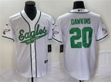 Wholesale Cheap Men's Philadelphia Eagles #20 Brian Dawkins White Cool Base Baseball Stitched Jersey