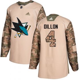 Wholesale Cheap Adidas Sharks #4 Brenden Dillon Camo Authentic 2017 Veterans Day Stitched NHL Jersey