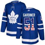 Wholesale Cheap Adidas Maple Leafs #51 Jake Gardiner Blue Home Authentic USA Flag Stitched NHL Jersey