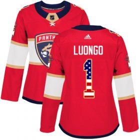 Wholesale Cheap Adidas Panthers #1 Roberto Luongo Red Home Authentic USA Flag Women\'s Stitched NHL Jersey