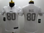 Wholesale Cheap Nike 49ers #80 Jerry Rice White Women's Stitched NFL Limited Platinum Jersey