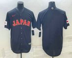 Cheap Men's Japan Baseball Blank 2023 Black World Classic Stitched Jerseys