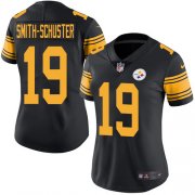 Wholesale Cheap Nike Steelers #19 JuJu Smith-Schuster Black Women's Stitched NFL Limited Rush Jersey