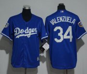 Wholesale Cheap Dodgers #34 Fernando Valenzuela Blue Cool Base 2018 World Series Stitched Youth MLB Jersey