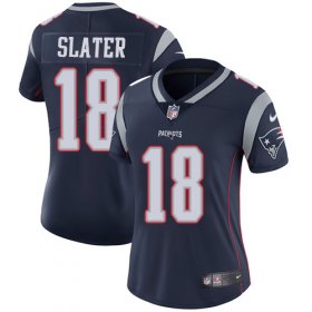 Wholesale Cheap Nike Patriots #18 Matt Slater Navy Blue Team Color Women\'s Stitched NFL Vapor Untouchable Limited Jersey