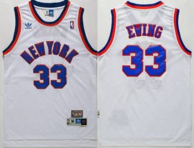 Wholesale Cheap Men\'s New York Knicks #33 Patrick Ewing White Hardwood Classics Soul Swingman Throwback Jersey