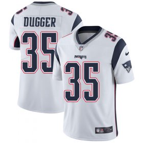 Wholesale Cheap Nike Patriots #35 Kyle Dugger White Men\'s Stitched NFL Vapor Untouchable Limited Jersey