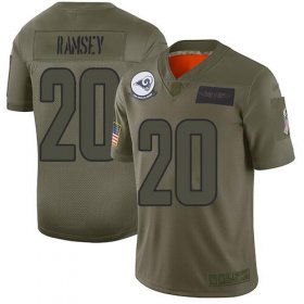 Wholesale Cheap Men\'s Los Angeles Rams #20 Jalen Ramsey 2019 Camo Salute To Service Limited Stitched NFL Jersey