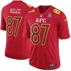 Wholesale Cheap Nike Chiefs #87 Travis Kelce Red Men\'s Stitched NFL Game AFC 2017 Pro Bowl Jersey