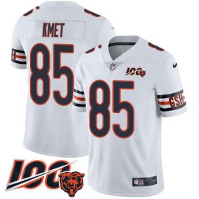 Wholesale Cheap Nike Bears #85 Cole Kmet White Men\'s Stitched NFL 100th Season Vapor Untouchable Limited Jersey