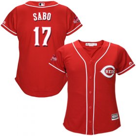 Wholesale Cheap Reds #17 Chris Sabo Red Alternate Women\'s Stitched MLB Jersey
