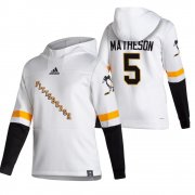 Wholesale Cheap Pittsburgh Penguins #5 Mike Matheson Adidas Reverse Retro Pullover Hoodie White